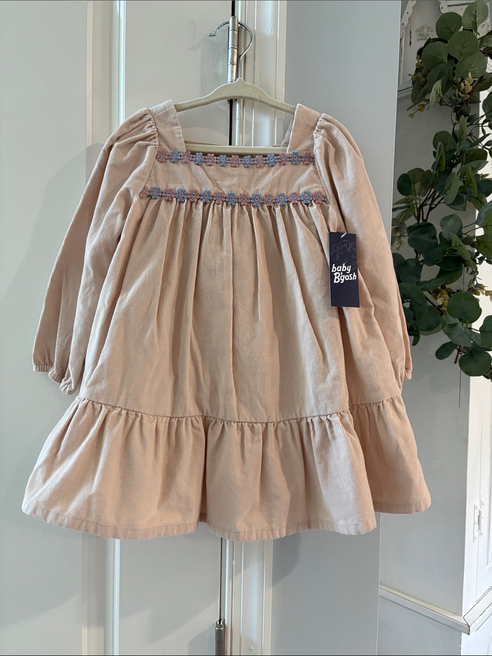 Baby B'gosh Girls' Blush Pink Long-Sleeve Tiered Dress